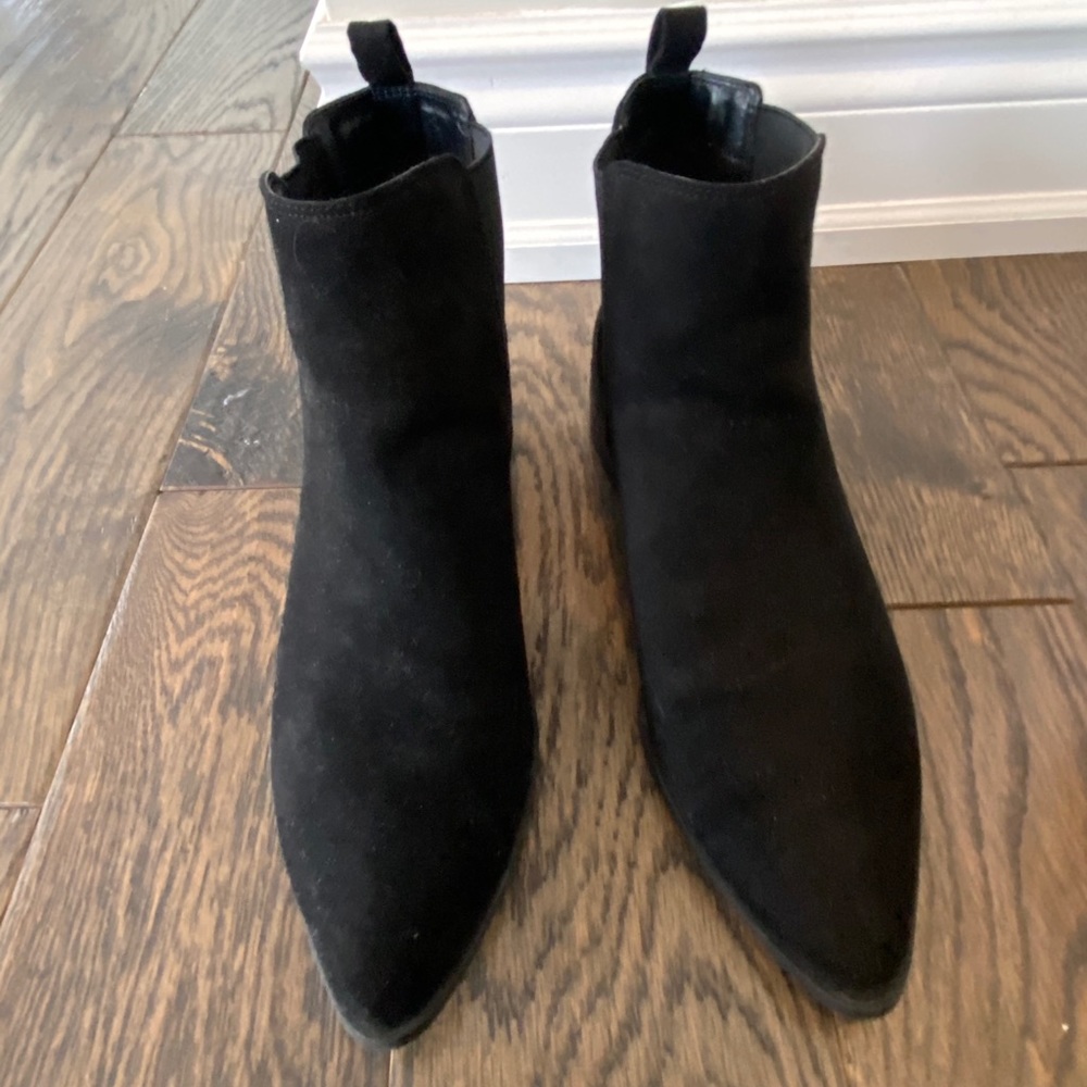 Black Faux Suede Ankle Booties